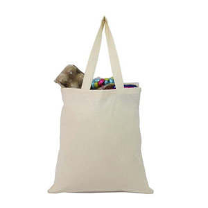 Premium Quality 100% Cotton Reusable Tote <b>Bags</b> Durable Eco-Friendly Medium Size <b>Long</b> for Daily Use Advertising-WA100/ WA110 - Product Image 1