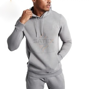 Conjunto de chándal deportivo de algodón para hombre de talla grande, chándal informal de algodón 100% que incluye pantalones de chándal inferiores con capucha de lana para invierno - Product Image 6