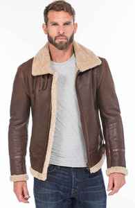 Veste en cuir à capuche en fourrure pour homme professionnelle avec un nouveau design Vente chaude Vêtements de rue pour l'hiver Manches longues 100% cuir - Product Image 4