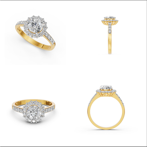 Anillo de bodas de oro sólido de 10 quilates para mujer con 1.82Cts VS Clarity EF Color Lab Grown Round Cut Diamond Jewelry Gift para fiestas - Product Image 2