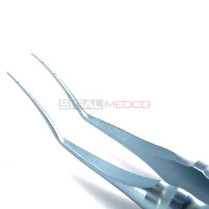 Forceps de capsulorhexis manuel, acier inoxydable allemand, tige marquée, pointes dentelées pointues de 2,5 mm et 5 mm, chirurgie ophtalmique de la cataracte - Product Image 6