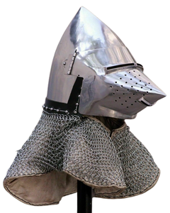หมวกกันน็อคสำหรับ Bascinet Hounskull,หมวกกันน็อครุ่นเหล็กยุคกลางแบบสั่งทำ W Chainmail หมวกกันน็อคแฮนด์เมดโบราณ - Product Image 1