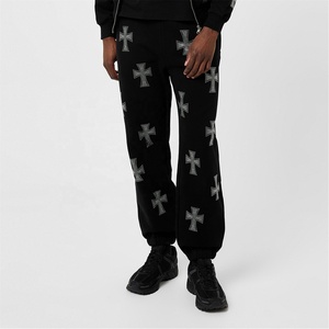 Ensemble de survêtement pour homme, hiver, uni, avec strass, à capuche, hip-hop, lourd, écologique, diamant brillant, jogging, logo personnalisé, deux pièces - Product Image 5