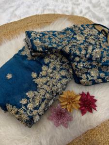 ส่าหรีผ้าไหมเนื้อนุ่มสำหรับผู้หญิงเสื้อเบลาส์สุดเก๋ชุดปาร์ตี้พื้นเมืองอินเดียแบบดั้งเดิม - Product Image 2