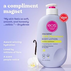 Loción Corporal EOS Shea Better Vanilla Cashmere 16oz, Hidratación 24H, Ligera, No Grasosa, con Manteca de Karité, Vegana, para el Cuidado de la Piel, Venta al Por Mayor - Product Image 4