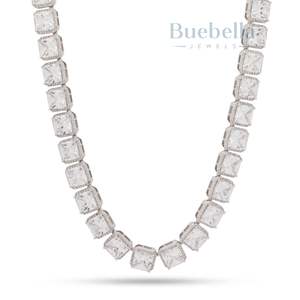 Venta caliente 14K Oro 925 Chapado en plata 8mm Moissanite Diamond Princess-Cut Cadena DE TENIS Venta caliente para hombres - Product Image 4