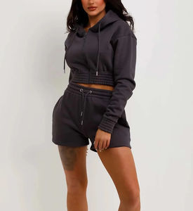 Ensemble de vêtements de sport sur mesure pour femmes, deux pièces, pour la salle de sport, le jogging, respirant, imperméable, vêtements de sport OEM ODM, uni - Product Image 5