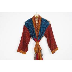 Designer Handmade Elegant Long Silk Kimono Soft Personalized High Quality Nightwear <b>for</b> <b>Women</b> <b>Summer</b>/Autumn/Spring Weddings - Product Image 2