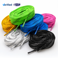 Lacets plats cirés personnalisés pour patins à glace, lacets larges pour chaussures de roller, OEM avec emballage en boîte de vente au détail