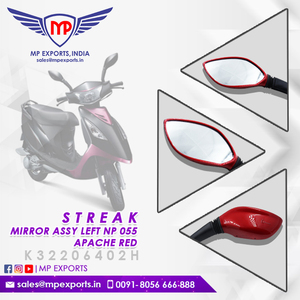 PRODUIT INDIEN DE HAUTE QUALITÉ DE MIROIR ASSY L NP.055 ROUGE APACHE POUR TÉLÉVISEURS STREAK DEUX ROUES PIÈCES DE RECHANGE DISPONIBLES - Product Image 2