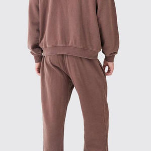 Chándal de Dos Piezas con Cremallera para Hombre, Estilo Urbano, Liso, con Hombros Caídos, Manga Larga, Precio de Fábrica OEM ODM - Product Image 5