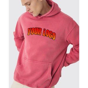 Men's 100% Cotton Heavy GSM Heavy Weight Oversized Hoodies Digital Printing Logo Drop Shoulder <b>Pink</b> <b>Sweatshirt</b> - Product Image 5