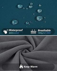 Chaqueta de lluvia Softshell impermeable larga para mujer con capucha transpirable con forro polar cortavientos - Product Image 5