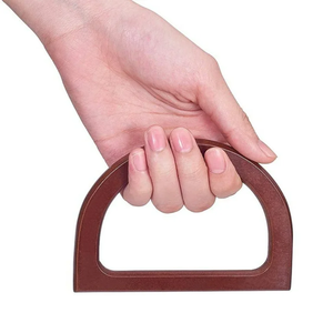 Poignées de sac en bois durables de qualité supérieure pour sacs de couture et de crochet, avec un design rond élégant pour le bricolage - Product Image 1