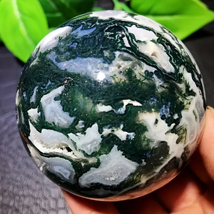 Wholesale Healing Stones Crystal Ball Polished Green Moss <strong>Agate</strong> Sphere <strong>for</strong> Home Decoration - Product Image 5
