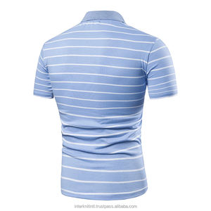 Camiseta Casual de Manga Corta para Hombre, 100% Algodón, Tejida y Bordada, con Diseño de Tres Rayas, Tejido Transpirable, Personalizable - Product Image 5