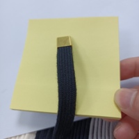 Cordon de serrage plat personnalisé pour sweat à capuche, en coton et polyester tressé, avec embout en métal et silicone pour vêtements