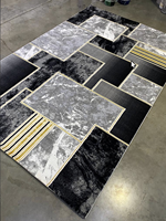 Alfombra Adiva Tradicional de Poliéster, Tejido Jacquard, de Pelo Largo, Acolchada, Antideslizante, Lavable y Reversible para el Hogar