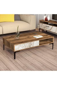 Table basse moderne en bois AFOSSA avec tiroirs de rangement, design nordique, meubles de salon, Turquie - Product Image 4