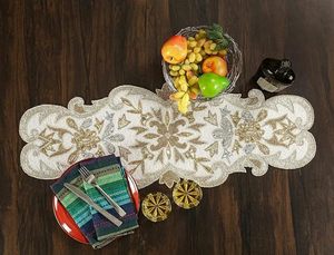 36\" High Quality Hand Beaded Glass Beaded Dining <b>Table</b> <b>Runner</b> Custom Floral Design Low Price Cloth <b>Runners</b> Home Christmas Decor - Product Image 5