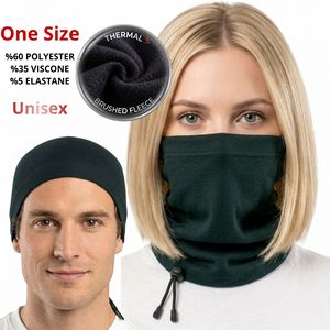 Bonnet en polaire thermique unisexe, cache-cou réglable, masque facial, cagoule d'hiver - Product Image 1