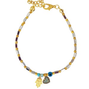 Bracelet en perles de style œil maléfique - Product Image 1