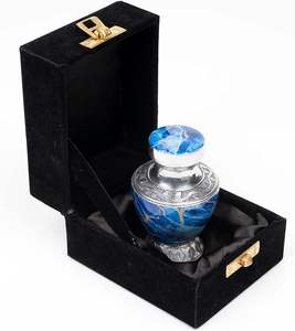 Arcodia Small Contemporary Aluminium Cremation Urn Velvet Ashes <b>Keepsake</b> <b>Box</b> Funeral Decorative Objects Wholesale - Product Image 1