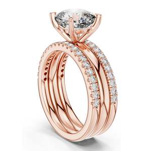 3.50 CT <b>Cushion</b> Cut Lab Diamond Bridal Ring Set for Women VVS-VS EF Clarity 18KT, 14KT, 10KT Gold & 925 Silver Rose, - Product Image 5