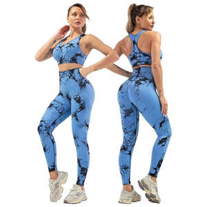 Venta al por mayor conjunto de Yoga para Mujeres logotipo personalizado disponible tejido elástico transpirable ideal para entrenamiento de gimnasia y ropa deportiva - Product Image 6