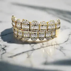 Grillz en moissanite de qualité supérieure pour les dents, bijoux hip-hop en or massif - Product Image 4