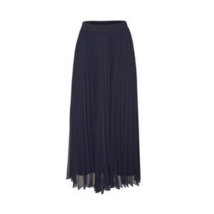 <b>Navy</b> Blue Chiffon <b>Wrap</b> Skirt with Elastic Waistband - Product Image 1