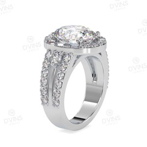 แหวนแต่งงานหมั้นประดับเพชรธรรมชาติ2.5 CT คลาสสิกพร้อมปาร์ตี้วงรีรัศมี14K ทอง18K - Product Image 2