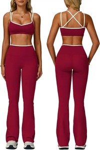 Ensemble de yoga tendance pour femmes, imprimé numérique, respirant, soutien-gorge et leggings sans couture, vêtements de fitness de rue pour le confort - Product Image 3