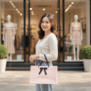 Bolsas de Papel Personalizadas Ecológicas de Lujo para Compras, Joyería, Regalos de Fiesta - Biodegradables, Reciclables, Estilo Moderno, Aptas para Microondas - Product Image 2