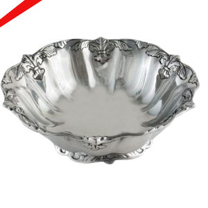 Tazón de servicio de metal con acabado plateado de aspecto moderno para decoración de mesa en casa - Product Image 5