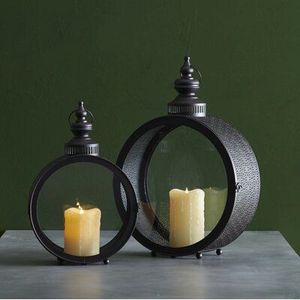 <b>Set</b> of 4 Different Size Metal <b>Lantern</b> Home Indoor/Outdoor Camping Floor <b>Lantern</b> with Glass Christmas Home Decorative <b>Lantern</b> - Product Image 2