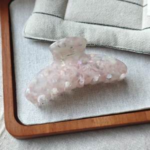 Pinza de Pelo de Acetato de Tortuga, Acrílico, Color Claro, Blanco y Rosa, a la Moda - Product Image 3