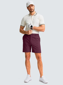 Shorts de golf hybrides pour hommes, personnalisables en gros, style chino décontracté, tissés, couleur unie, taille mi-haute, longueur genou, extensibles, avec poches avant - Product Image 5