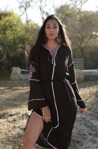 Boho – robe brodée à manches longues, longueur genou, décontractée, surdimensionnée, ample et ajustée, pour femmes - Product Image 2