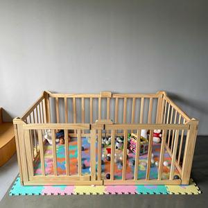 Parc pour bébé en pin gris moderne personnalisable, lit d'enfant polyvalent, parc pour enfants pour la chambre à coucher, le salon, répondant aux exigences des clients - Product Image 2