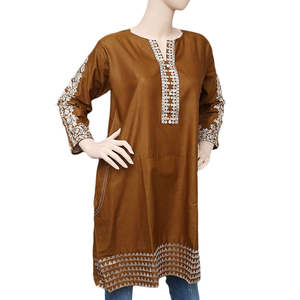 Kurti Bordado para Mujer - Marrón - Product Image 1