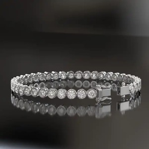 Lab Grown Diamond Tennis Bracelet for Women and <b>Men</b>, Certified Diamond Tennis Bracelet, 14k Solid Gold Round Diamond Bracelet - Product Image 2