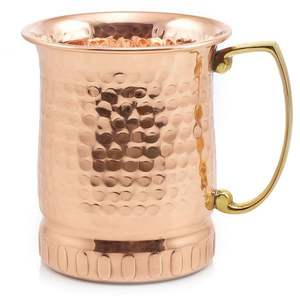 Taza Moscow Mule 100% Cobre Sólido |   Jarra de Cobre para Cerveza de 16 oz con Asa de Latón |   Tazas de Cobre de Primera Calidad para Regalo, Venta al por Mayor - Product Image 4