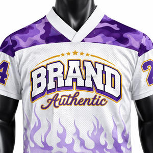 Jersey de Fútbol Americano Personalizado con Diseño OEM Nuevo, Transpirable, Logotipo Cosido Personalizado, Impresión por Transferencia de Calor, Manga Corta, Deportivo - Product Image 3