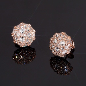 Fast Shipping <strong>Solid</strong> <strong>Silver</strong> Iced Out VVS Moissanite Mosaic Inverted Men Diamond Studs <strong>Earrings</strong> - Product Image 6