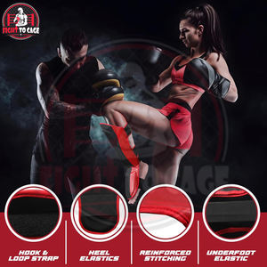 Calentadores de Piernas de un Solo Color, Duraderos, para Boxeo, Espinilleras de Entrenamiento de Combate, de Cuero, con Gancho y Bucle, Protección contra Impactos - Product Image 4