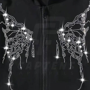 Venta en línea Street Wear Rhinestone Chándales Hecho en Pakistán Venta al por mayor Rhinestone Chándales - Product Image 5