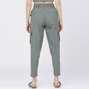 Pantalones Cargo Casuales para Mujer, Diseño Personalizado, Planos, Cómodos, Estilo Urbano, Multibolsillos, Transpirables, de Secado Rápido, de Algodón, Largos - Product Image 4