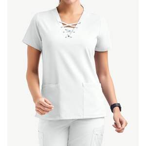 Elegante conjunto de fregado para mujer tres bolsillos con cuello en V Top Jogger pantalón Doctor enfermera uniforme médico personalizable al por mayor conjunto de fregado a granel - Product Image 2