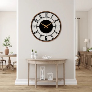 Horloge murale ronde en métal noir de luxe Le design moderne unique ajoute un look élégant et sophistiqué à n'importe quelle pièce ou bureau - Product Image 6